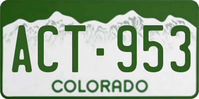 CO license plate ACT953