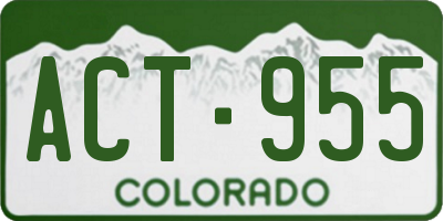 CO license plate ACT955