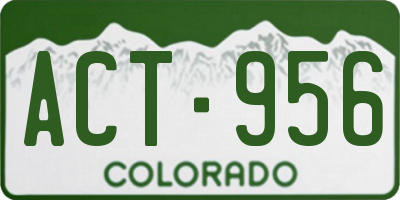 CO license plate ACT956