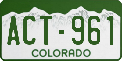 CO license plate ACT961