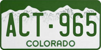 CO license plate ACT965