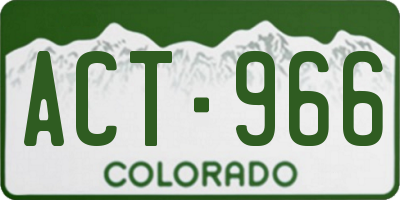 CO license plate ACT966