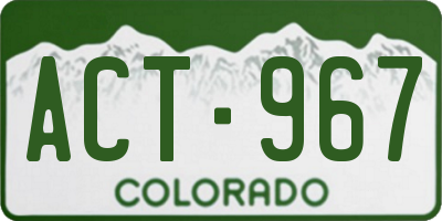 CO license plate ACT967