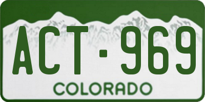 CO license plate ACT969