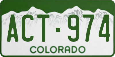 CO license plate ACT974