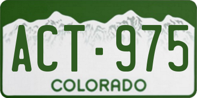 CO license plate ACT975