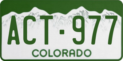 CO license plate ACT977