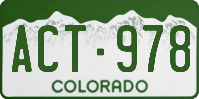 CO license plate ACT978
