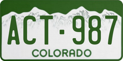 CO license plate ACT987