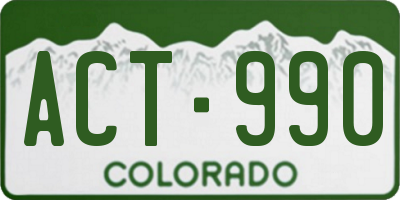 CO license plate ACT990