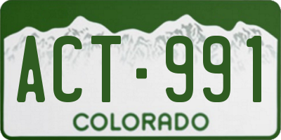 CO license plate ACT991