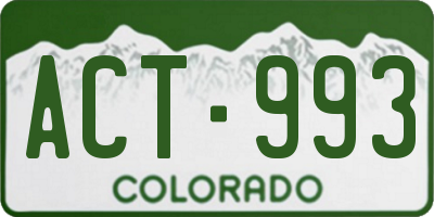 CO license plate ACT993