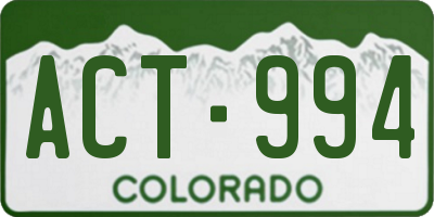 CO license plate ACT994