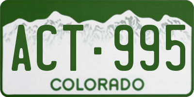 CO license plate ACT995
