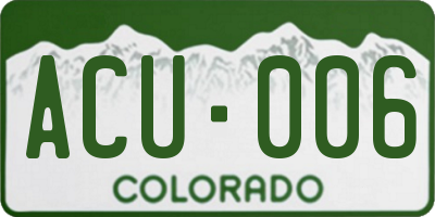 CO license plate ACU006