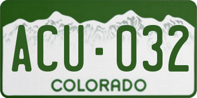 CO license plate ACU032