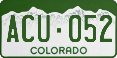 CO license plate ACU052