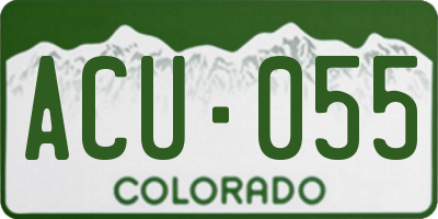 CO license plate ACU055