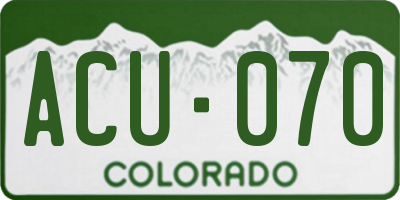 CO license plate ACU070