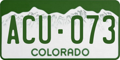 CO license plate ACU073