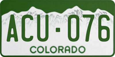 CO license plate ACU076