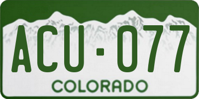 CO license plate ACU077