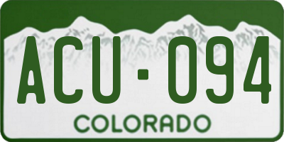 CO license plate ACU094