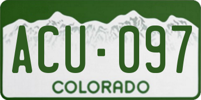 CO license plate ACU097