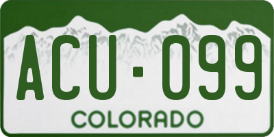 CO license plate ACU099