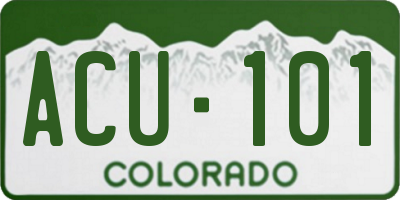 CO license plate ACU101