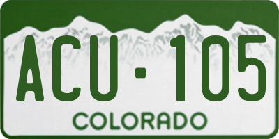 CO license plate ACU105