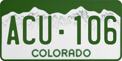 CO license plate ACU106