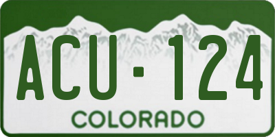 CO license plate ACU124