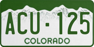 CO license plate ACU125