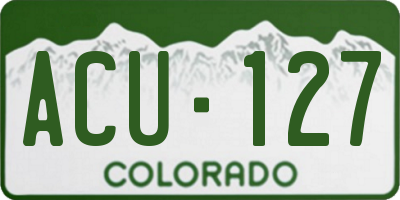 CO license plate ACU127