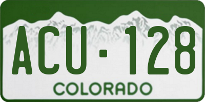CO license plate ACU128