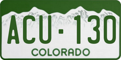 CO license plate ACU130