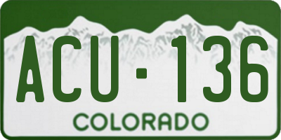 CO license plate ACU136