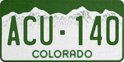 CO license plate ACU140