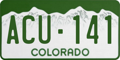 CO license plate ACU141