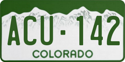 CO license plate ACU142