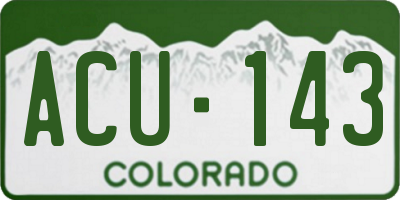 CO license plate ACU143