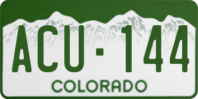 CO license plate ACU144