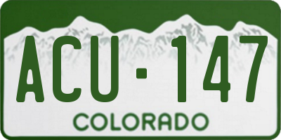 CO license plate ACU147