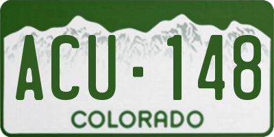 CO license plate ACU148