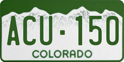 CO license plate ACU150