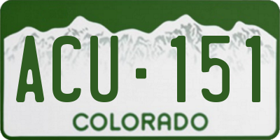 CO license plate ACU151