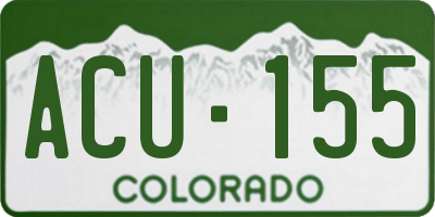 CO license plate ACU155