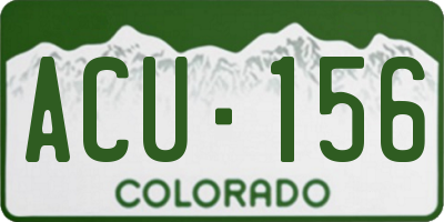 CO license plate ACU156