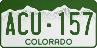 CO license plate ACU157